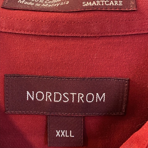 Nordstrom deep red button down, XXL, ‘SmartCare’, 100% cotton. - Picture 3 of 5